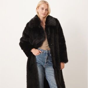 ASOS Black Faux Fur Coat
